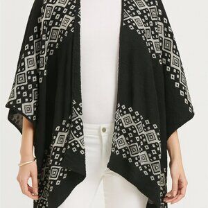 Mossimo Boho Style Cape Black and White Size Large